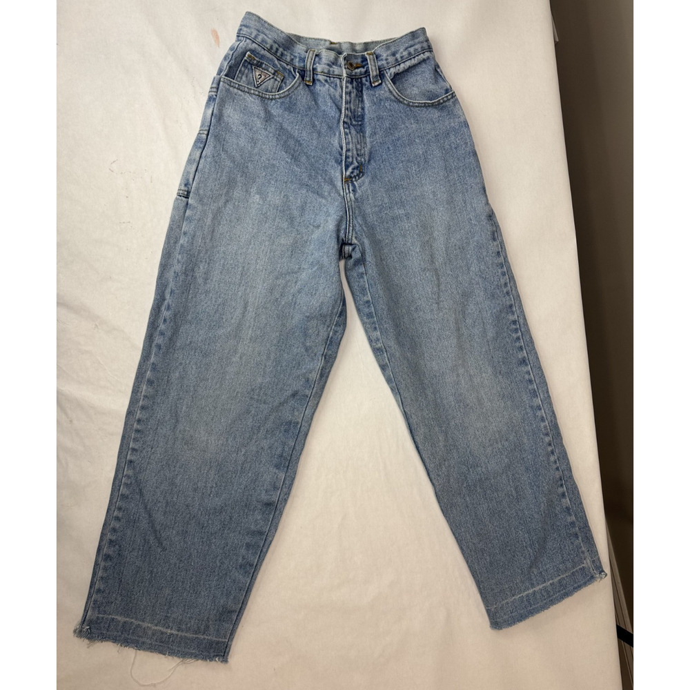 Vintage 80s 90s Guess Jeans High Rise Carpenter Baggy Grunge 100% Cotton Size 28
